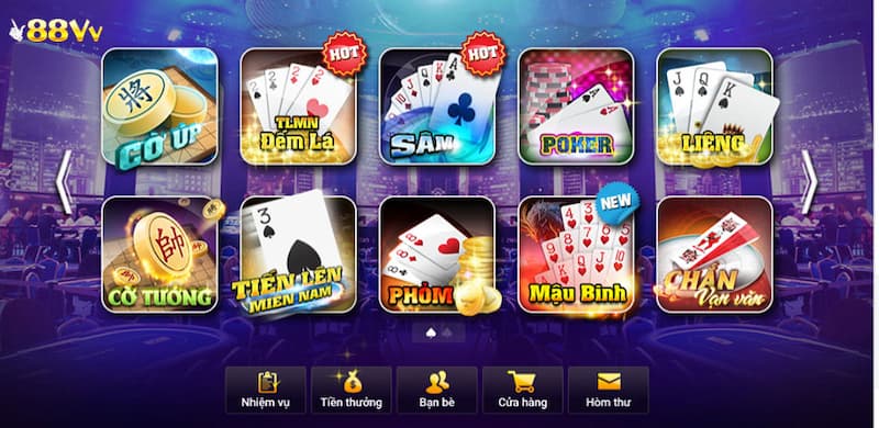 Thương hiệu lão làng trong giới game bài 88VV đổi thưởng
